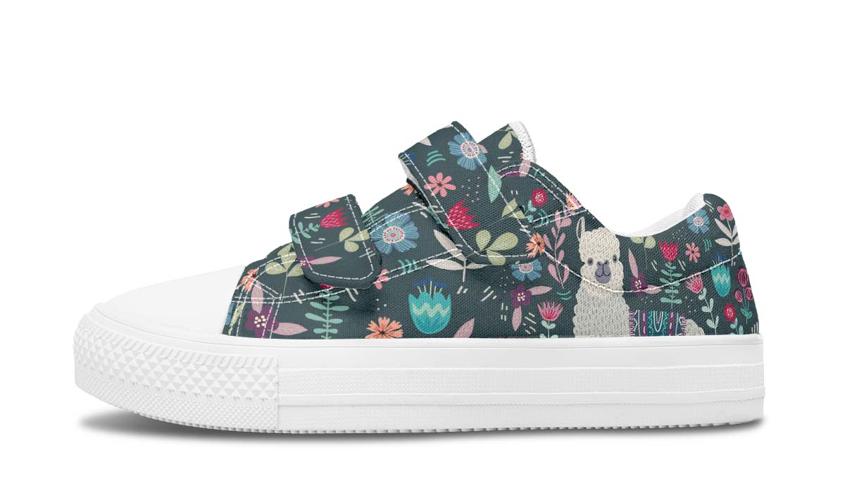 Floral Llama Kids Lowtops