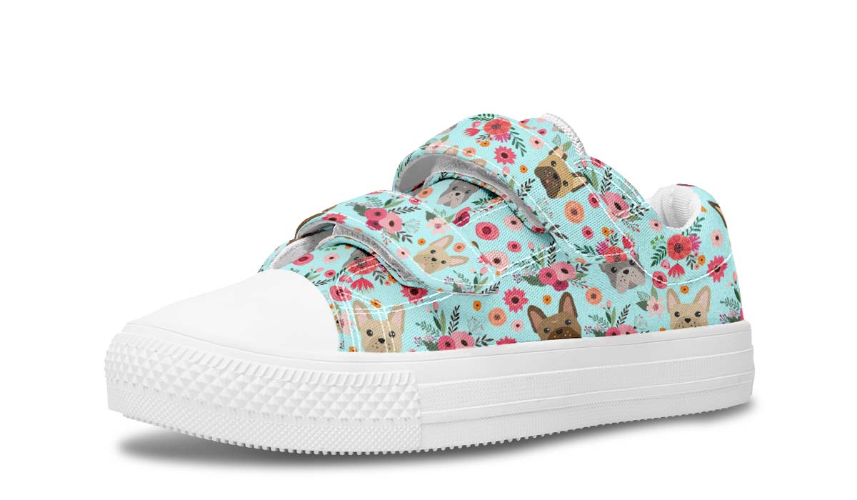 French Bulldog Flower Kids Lowtops