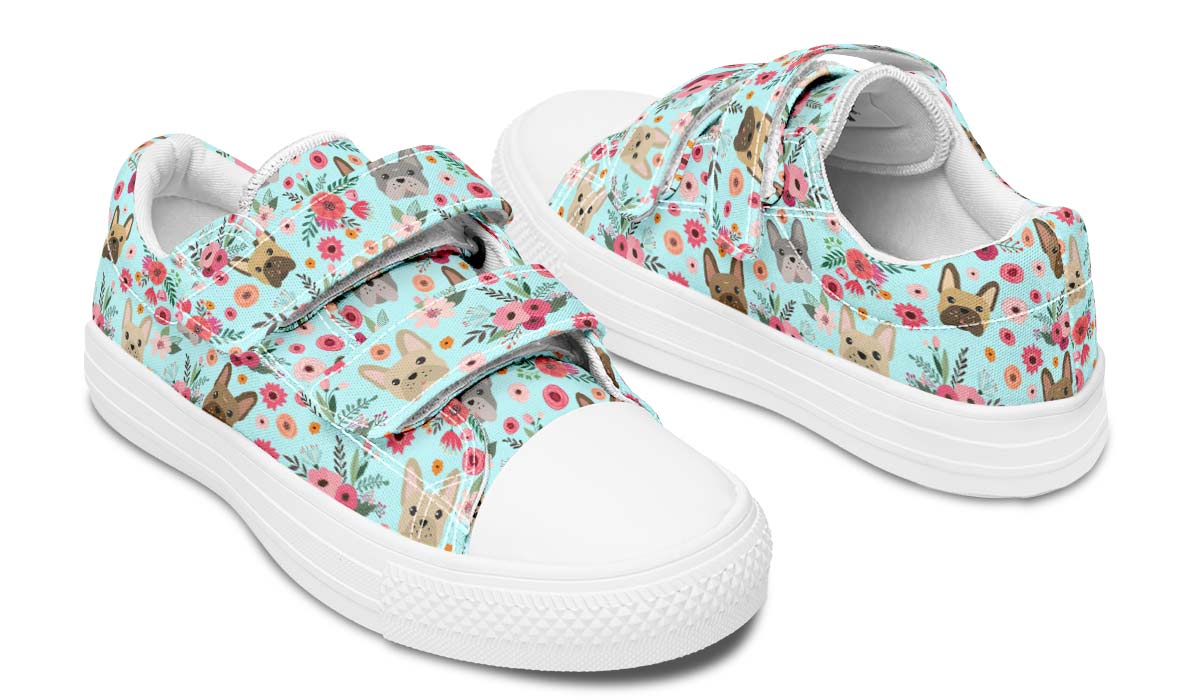 French Bulldog Flower Kids Lowtops