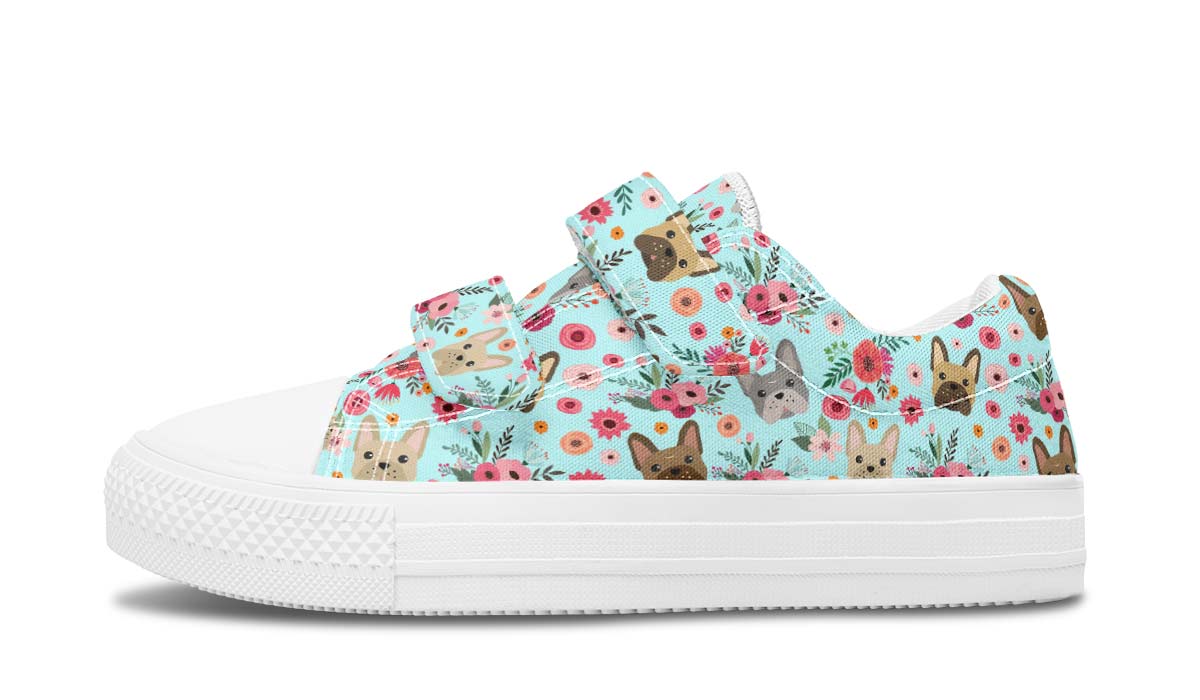 French Bulldog Flower Kids Lowtops