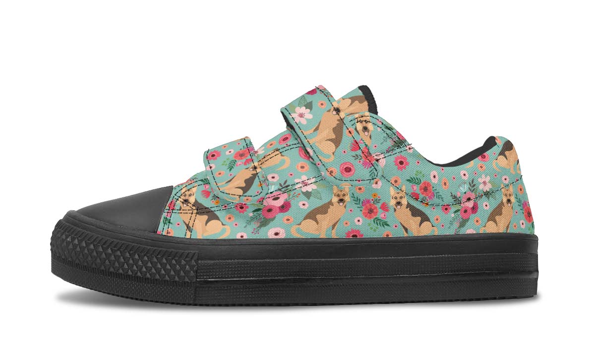 German Shepherd Flower Kids Lowtops
