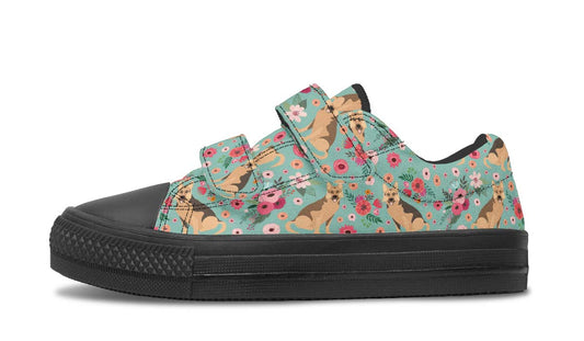 German Shepherd Flower Kids Lowtops