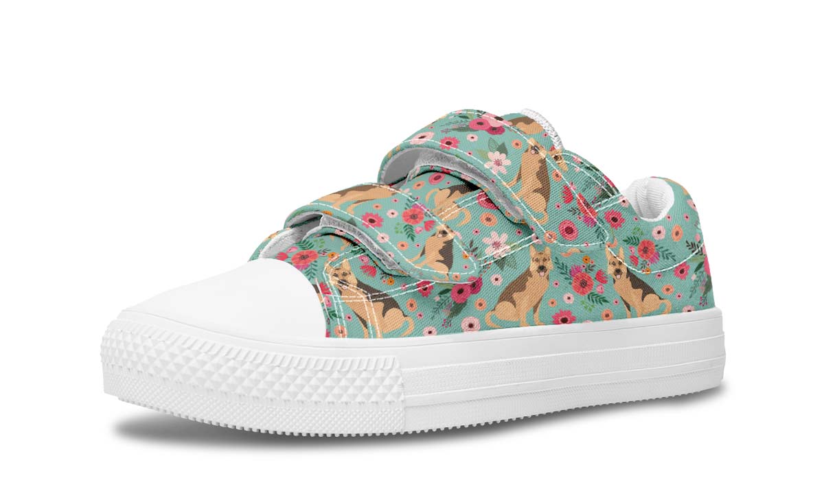 German Shepherd Flower Kids Lowtops