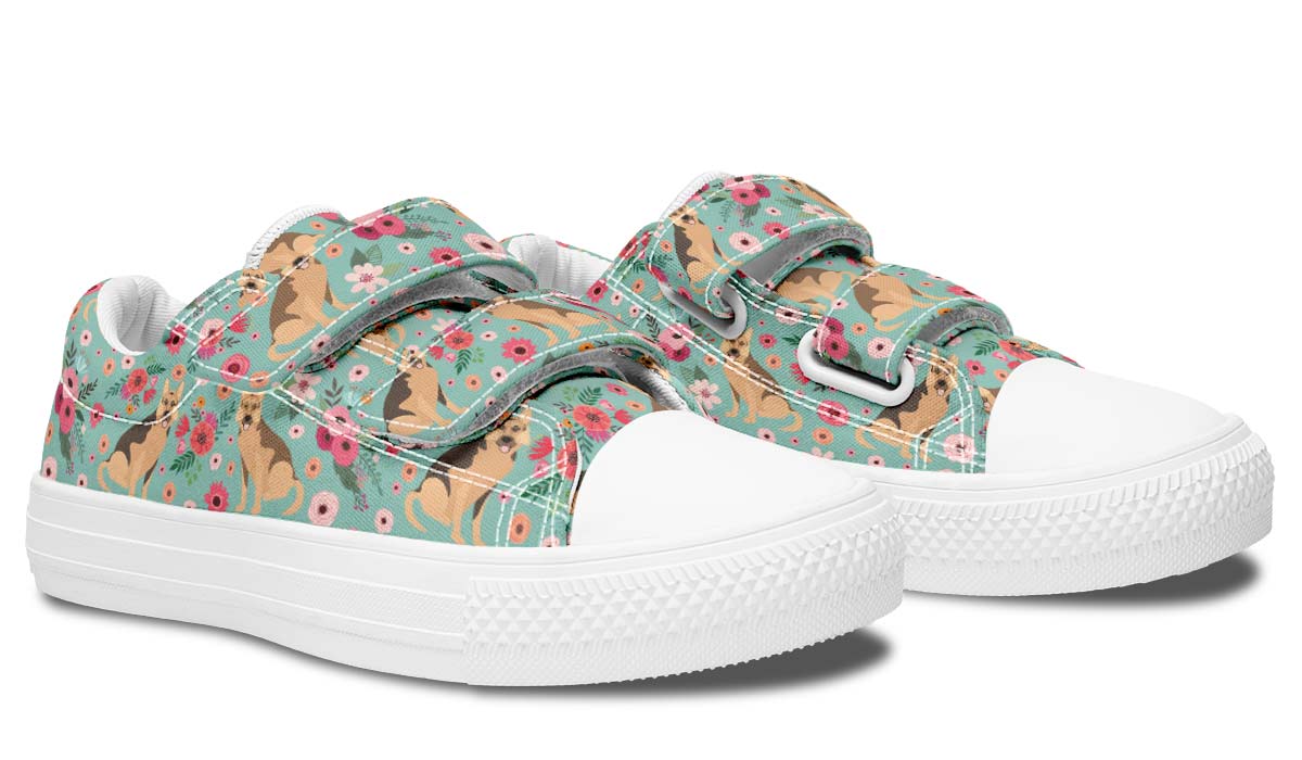 German Shepherd Flower Kids Lowtops