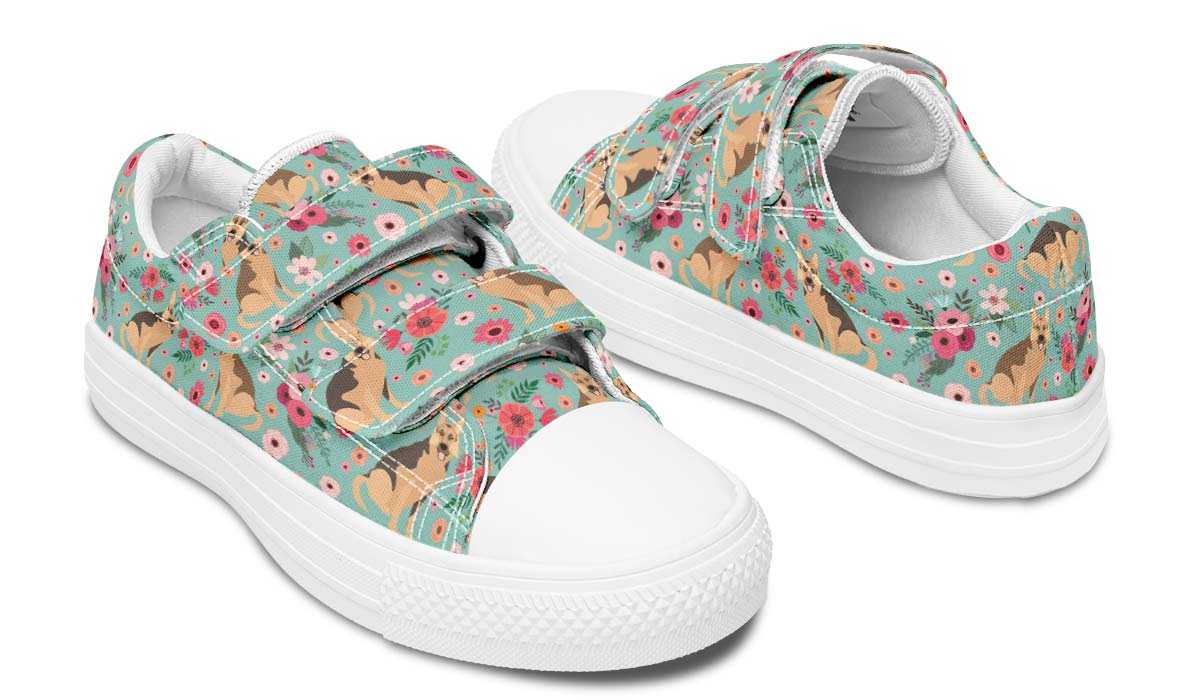 German Shepherd Flower Kids Lowtops