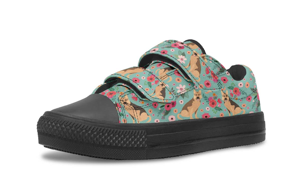 German Shepherd Flower Kids Lowtops