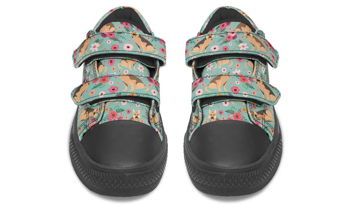 German Shepherd Flower Kids Lowtops