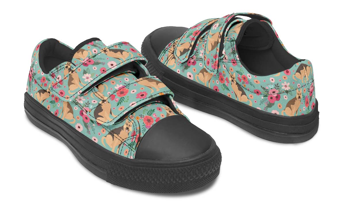 German Shepherd Flower Kids Lowtops
