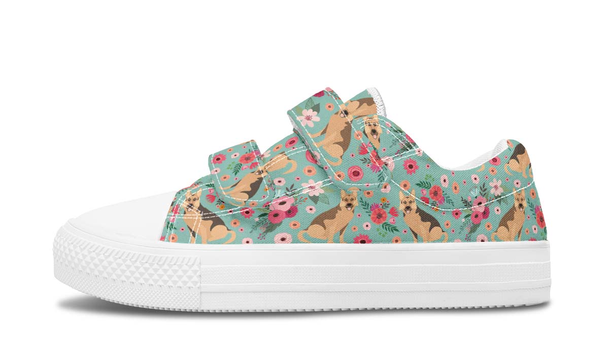 German Shepherd Flower Kids Lowtops