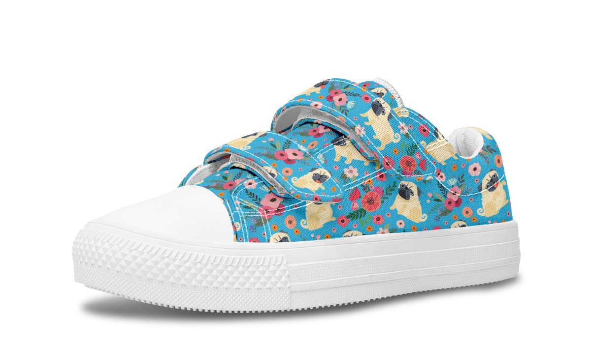 Pug Flower Kids Lowtops