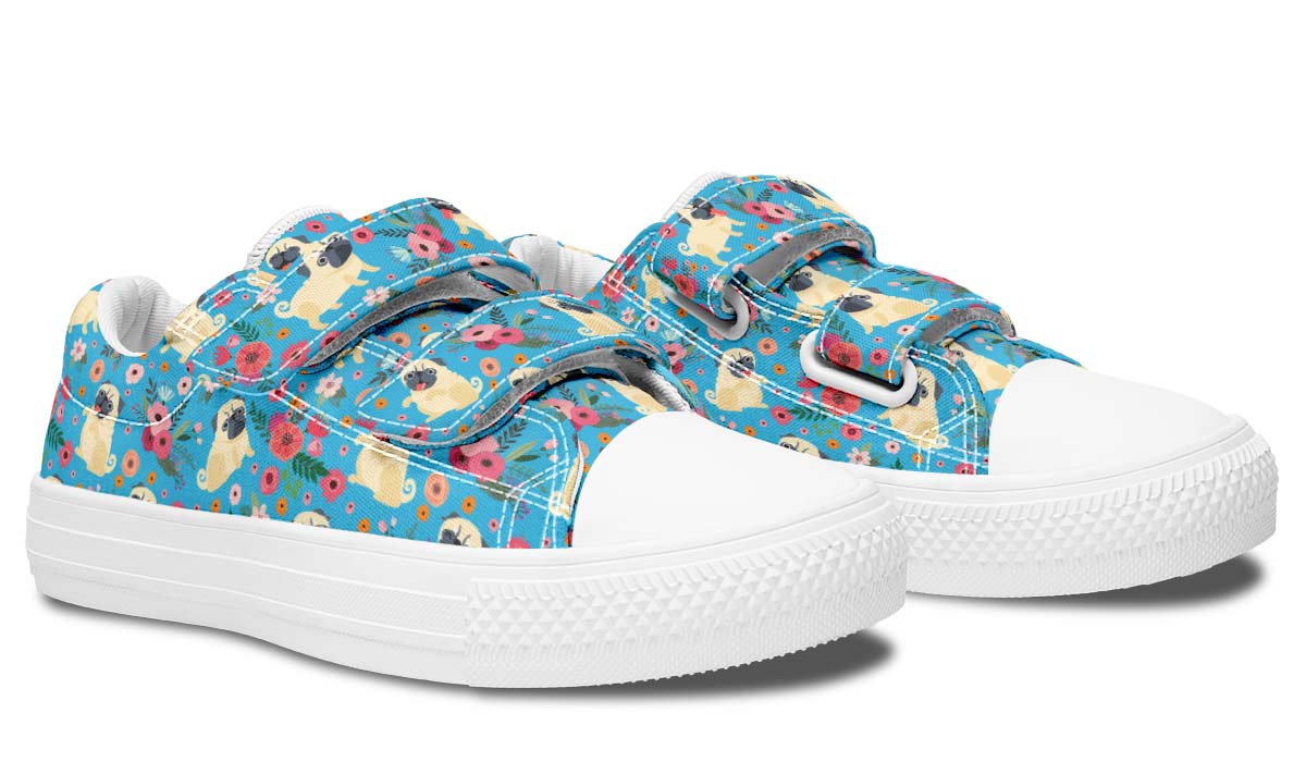 Pug Flower Kids Lowtops