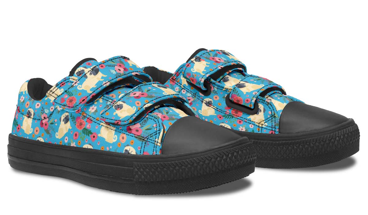 Pug Flower Kids Lowtops