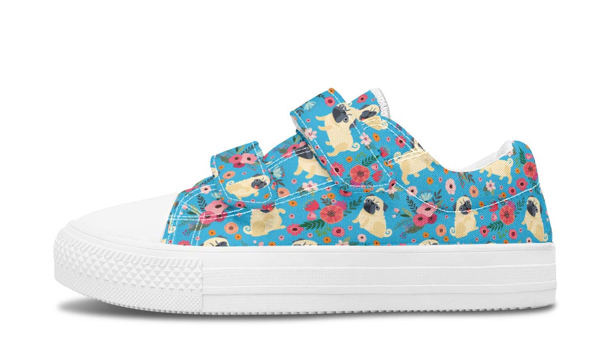 Pug Flower Kids Lowtops