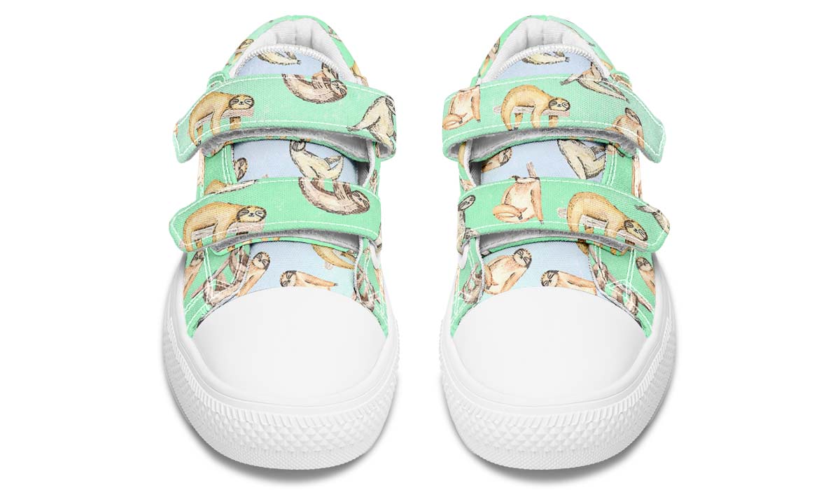 Sloth Pattern Kids Lowtops