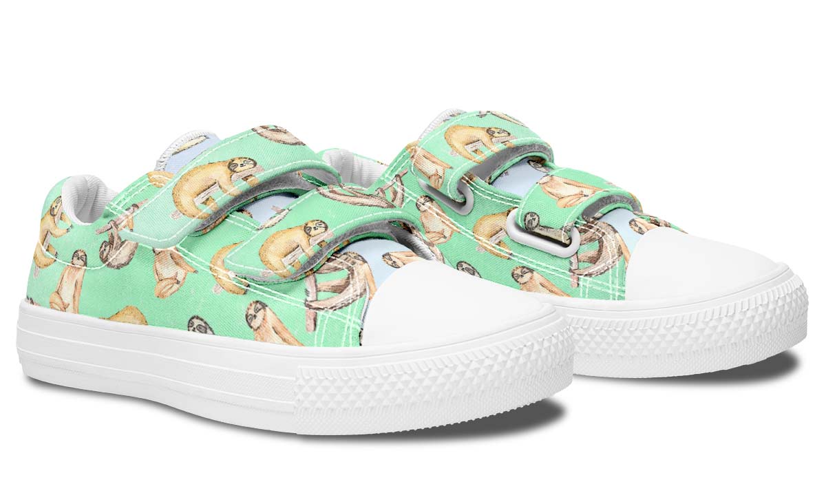Sloth Pattern Kids Lowtops