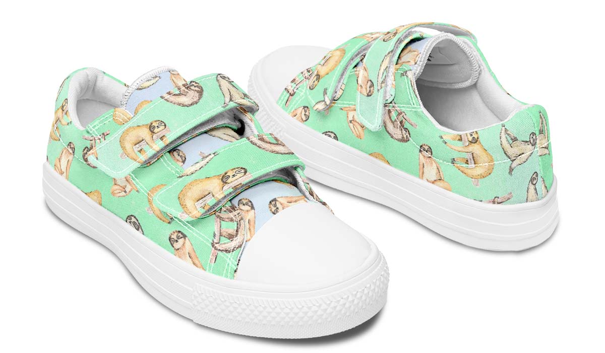 Sloth Pattern Kids Lowtops