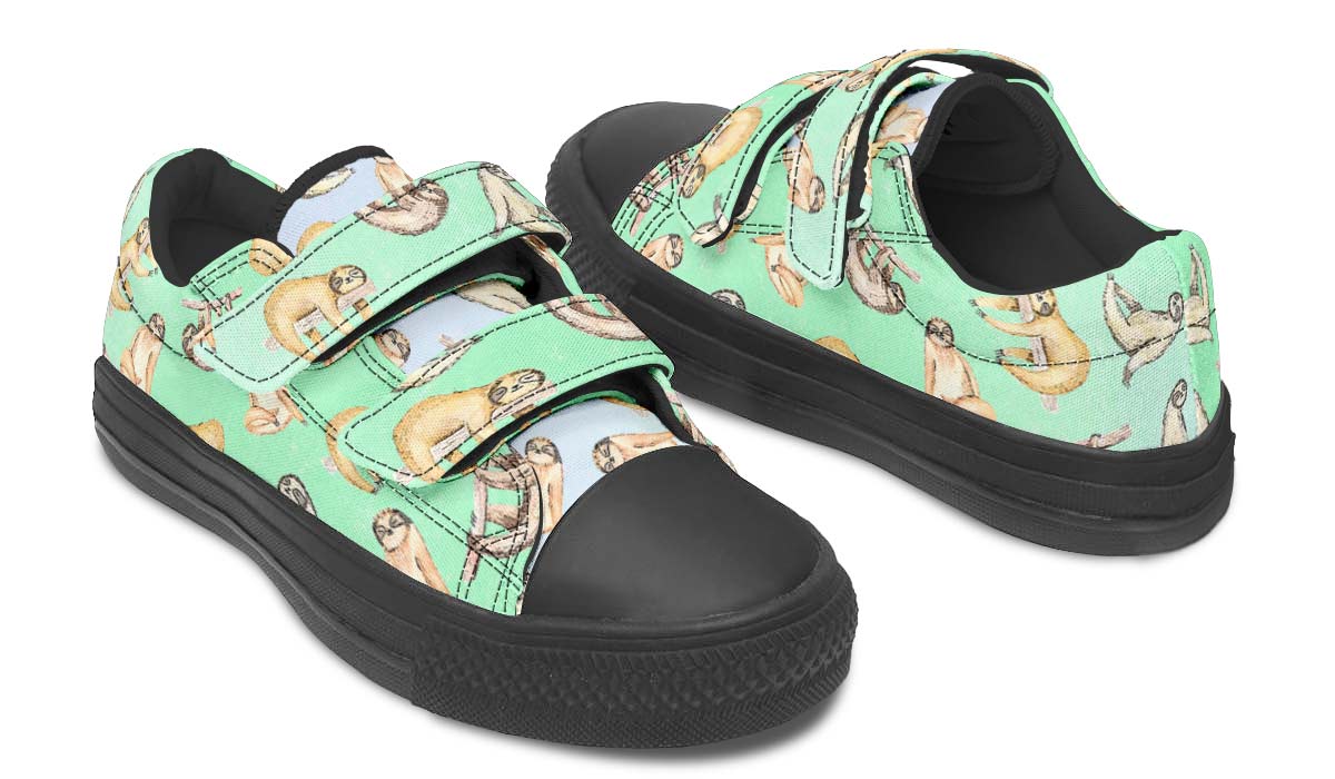 Sloth Pattern Kids Lowtops