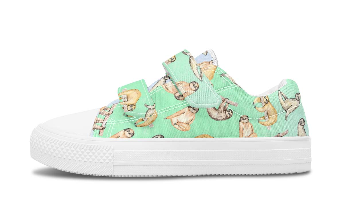 Sloth Pattern Kids Lowtops