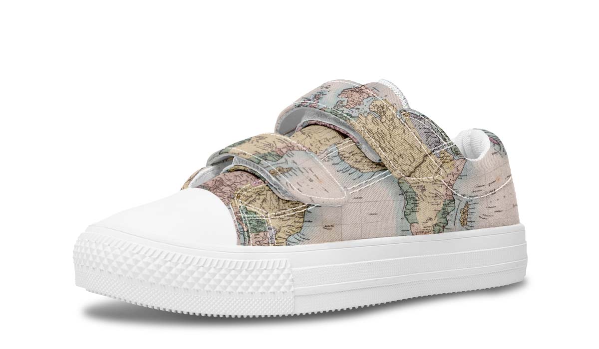 Vintage Geography Globe Kids Lowtops