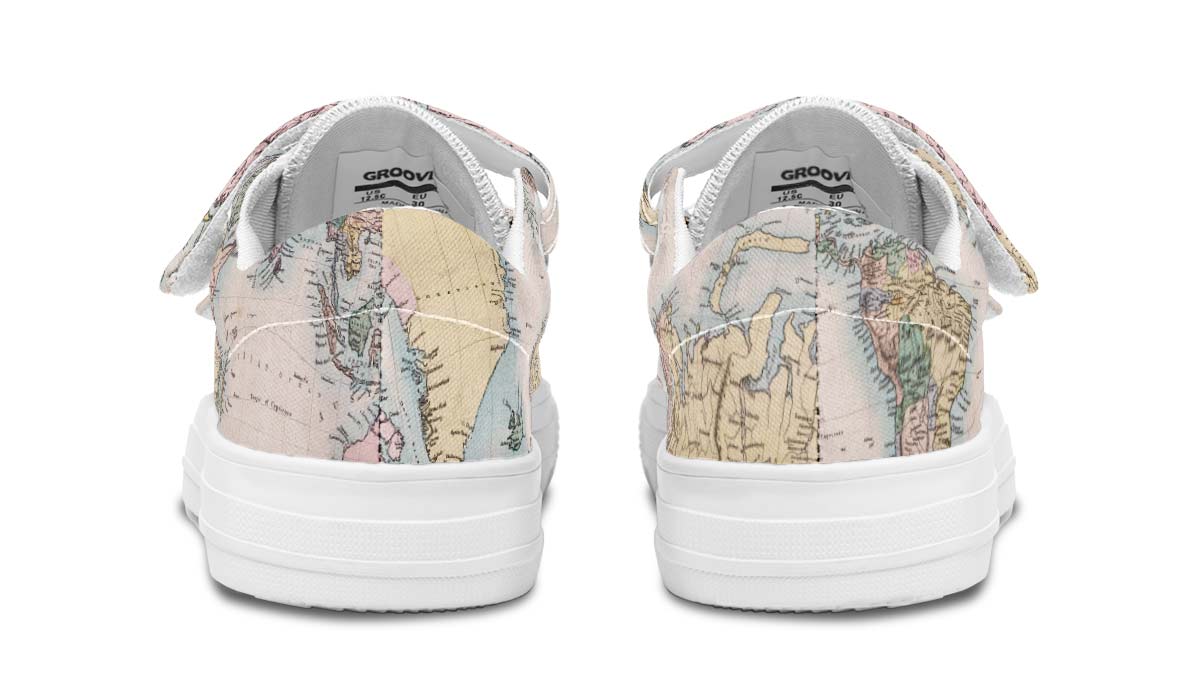 Vintage Geography Globe Kids Lowtops