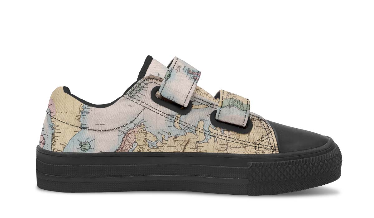Vintage Geography Globe Kids Lowtops