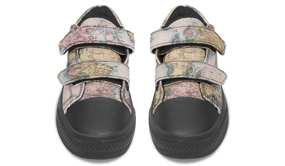 Vintage Geography Globe Kids Lowtops