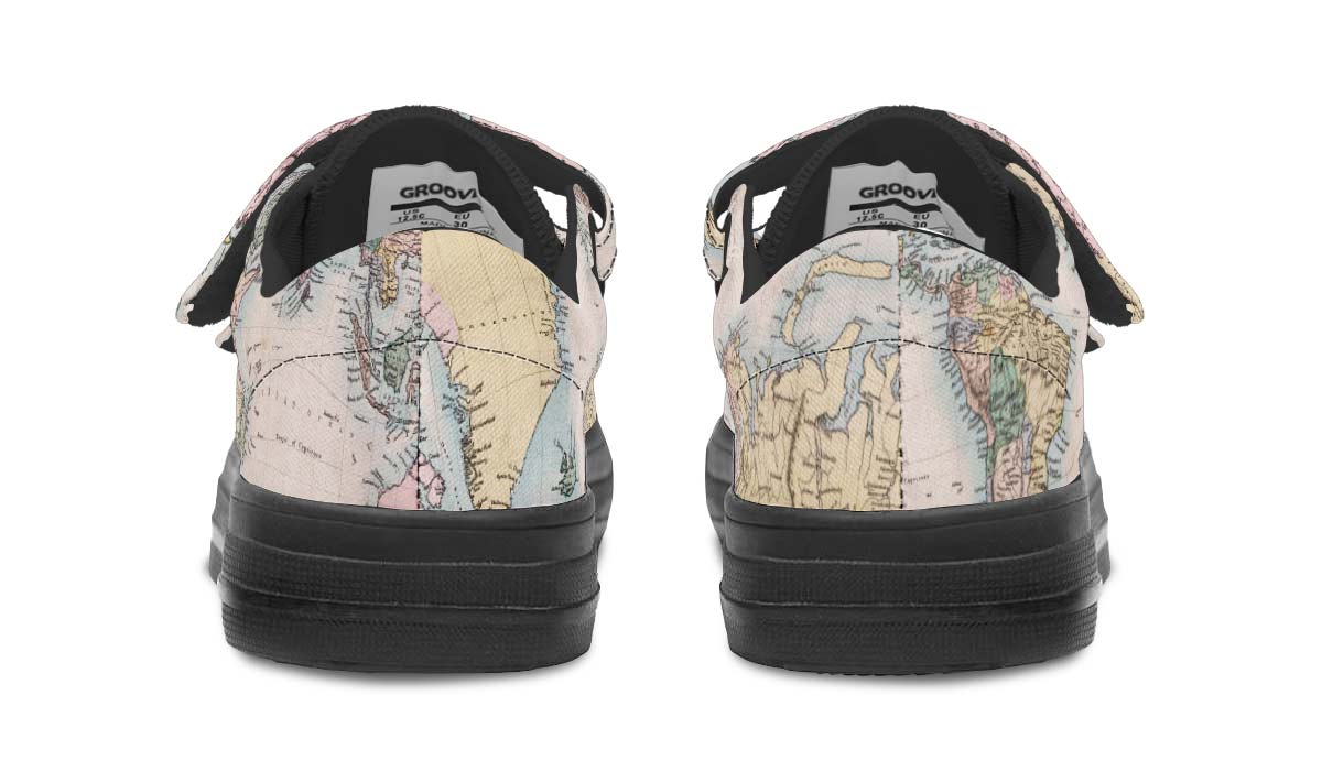 Vintage Geography Globe Kids Lowtops
