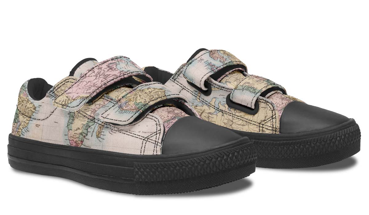 Vintage Geography Globe Kids Lowtops