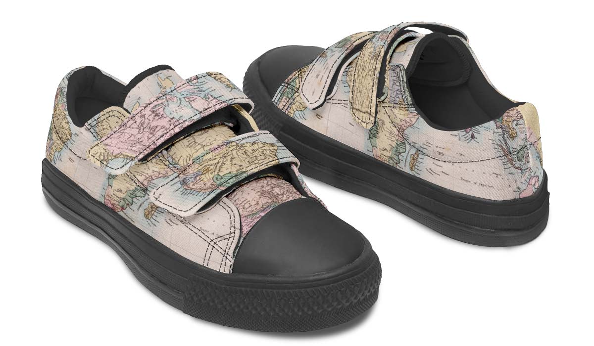 Vintage Geography Globe Kids Lowtops