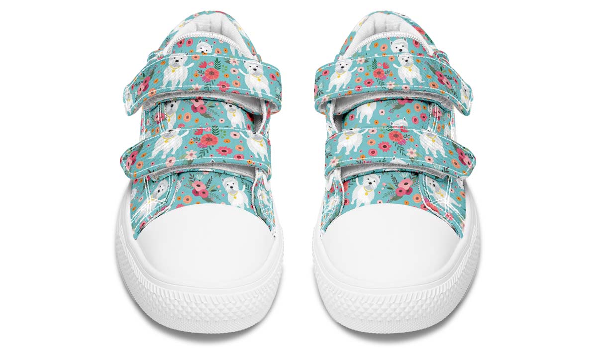 Westie Flower Kids Lowtops