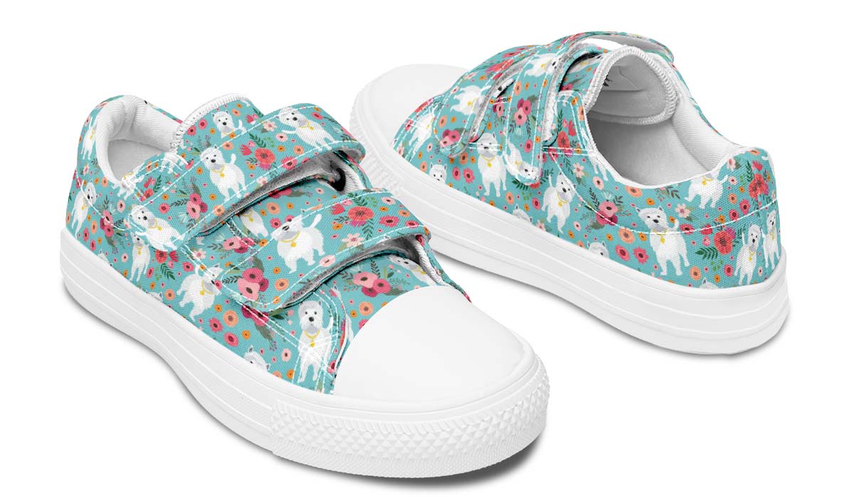 Westie Flower Kids Lowtops