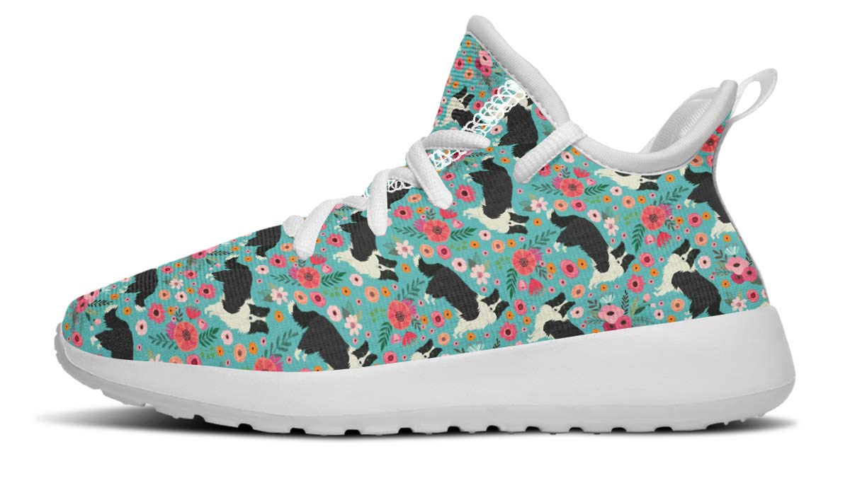 Border Collie Flower Kids Sneakers