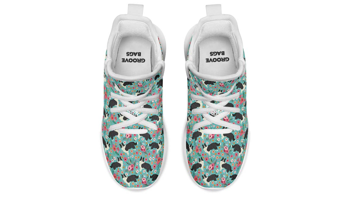 Border Collie Flower Kids Sneakers