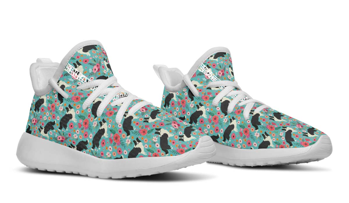 Border Collie Flower Kids Sneakers