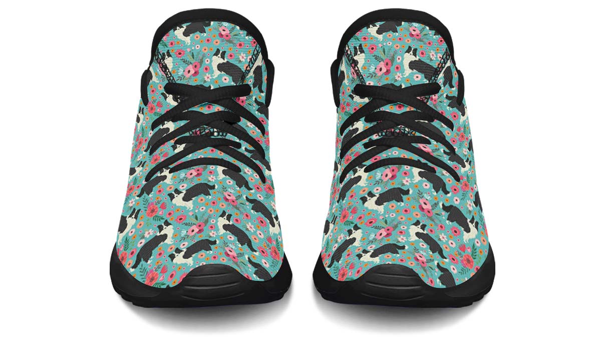 Border Collie Flower Kids Sneakers