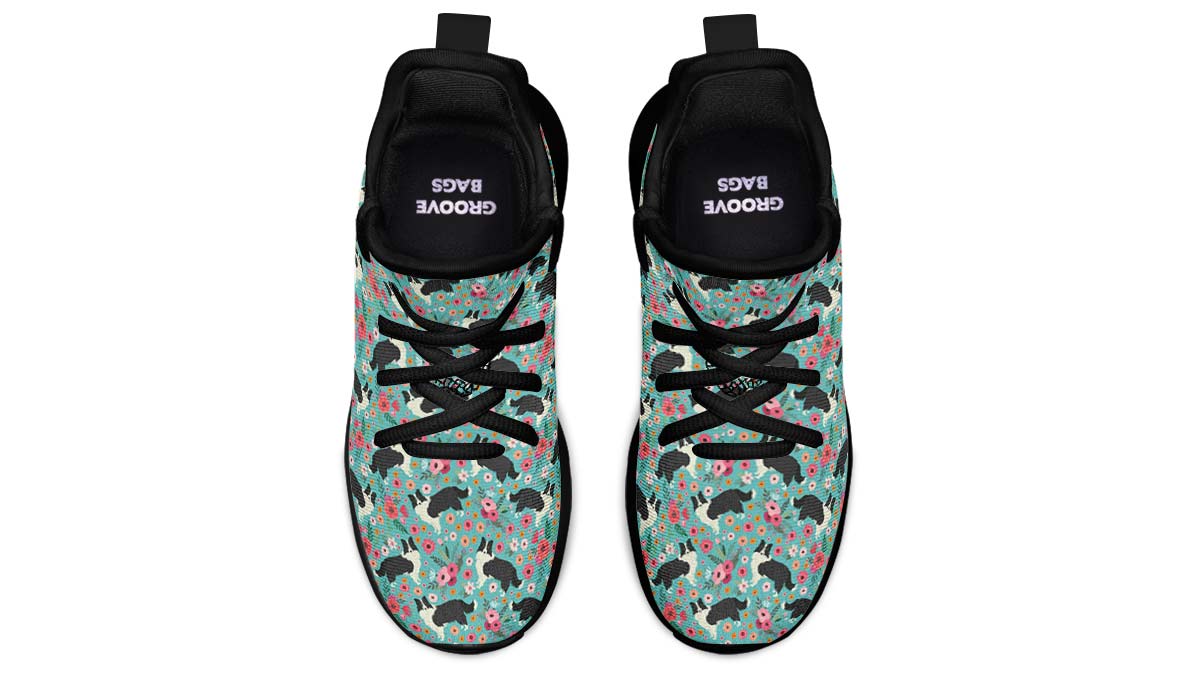 Border Collie Flower Kids Sneakers