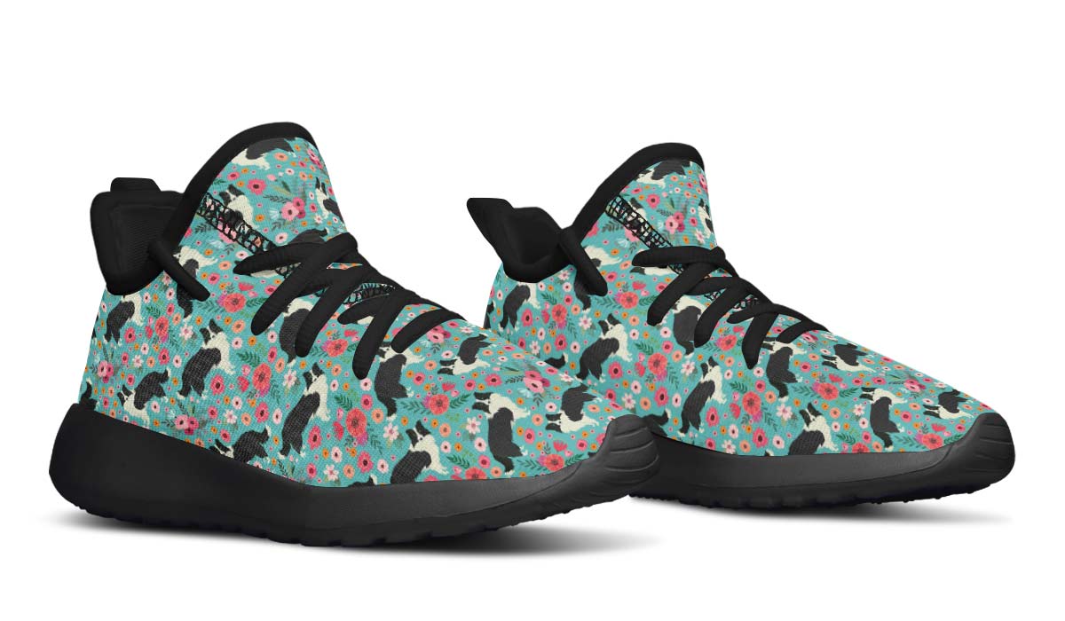 Border Collie Flower Kids Sneakers