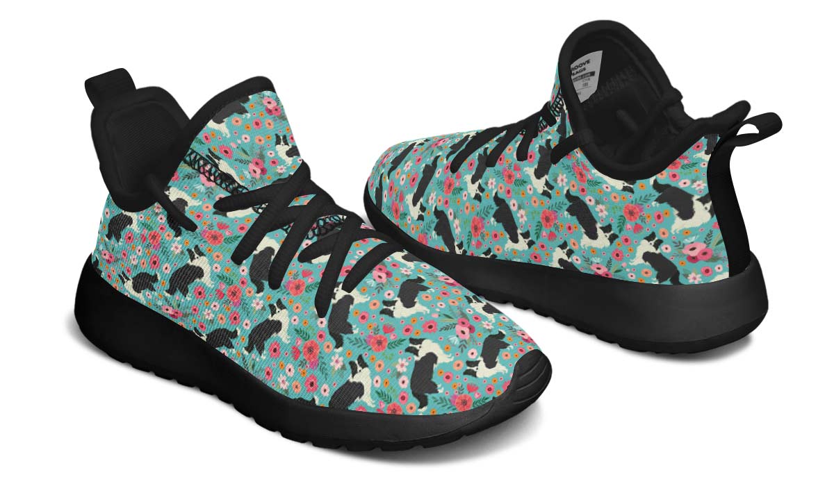 Border Collie Flower Kids Sneakers