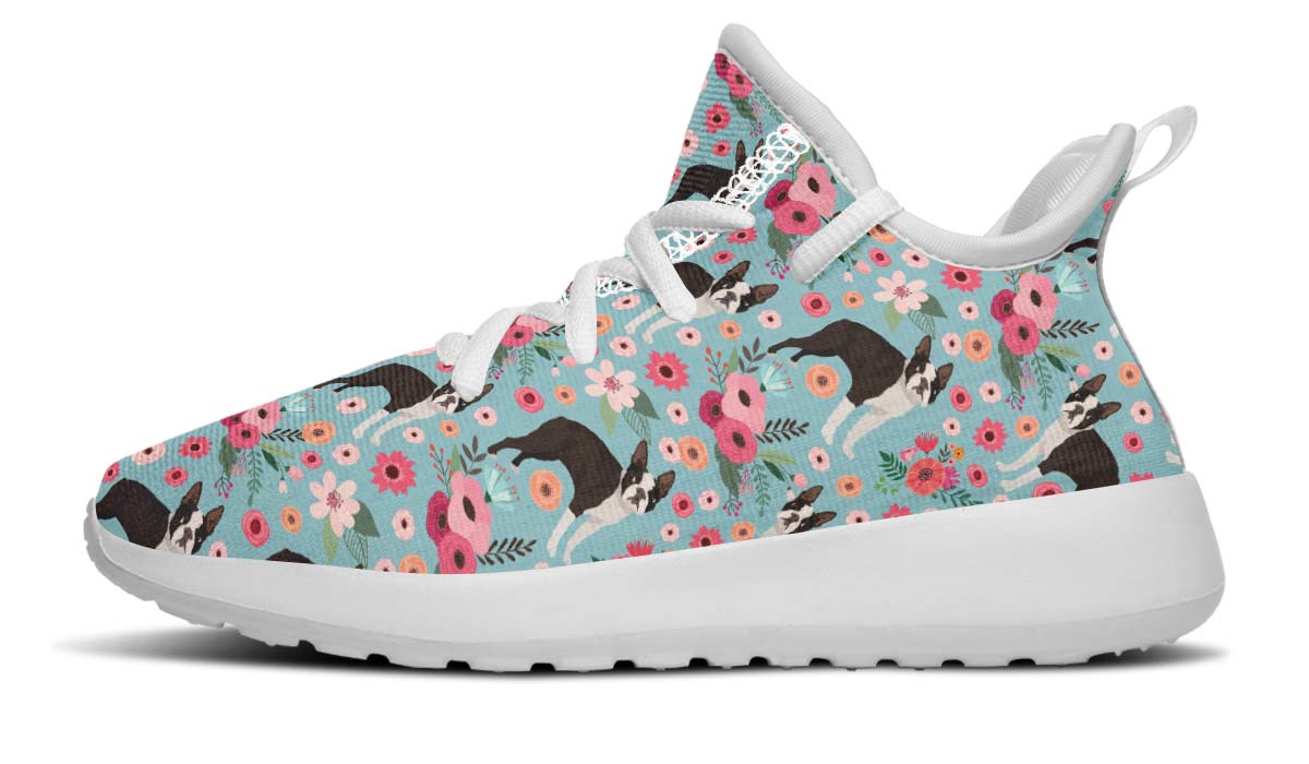 Boston Terrier Flower Kids Sneakers