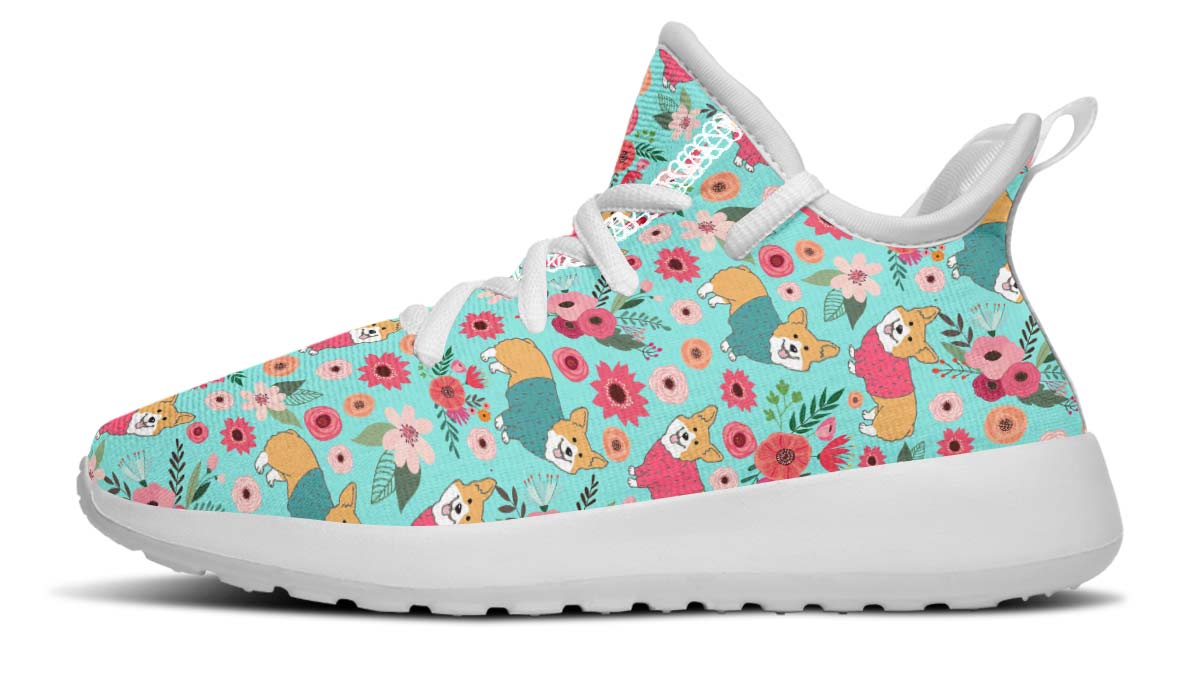 Corgi Flower Kids Sneakers