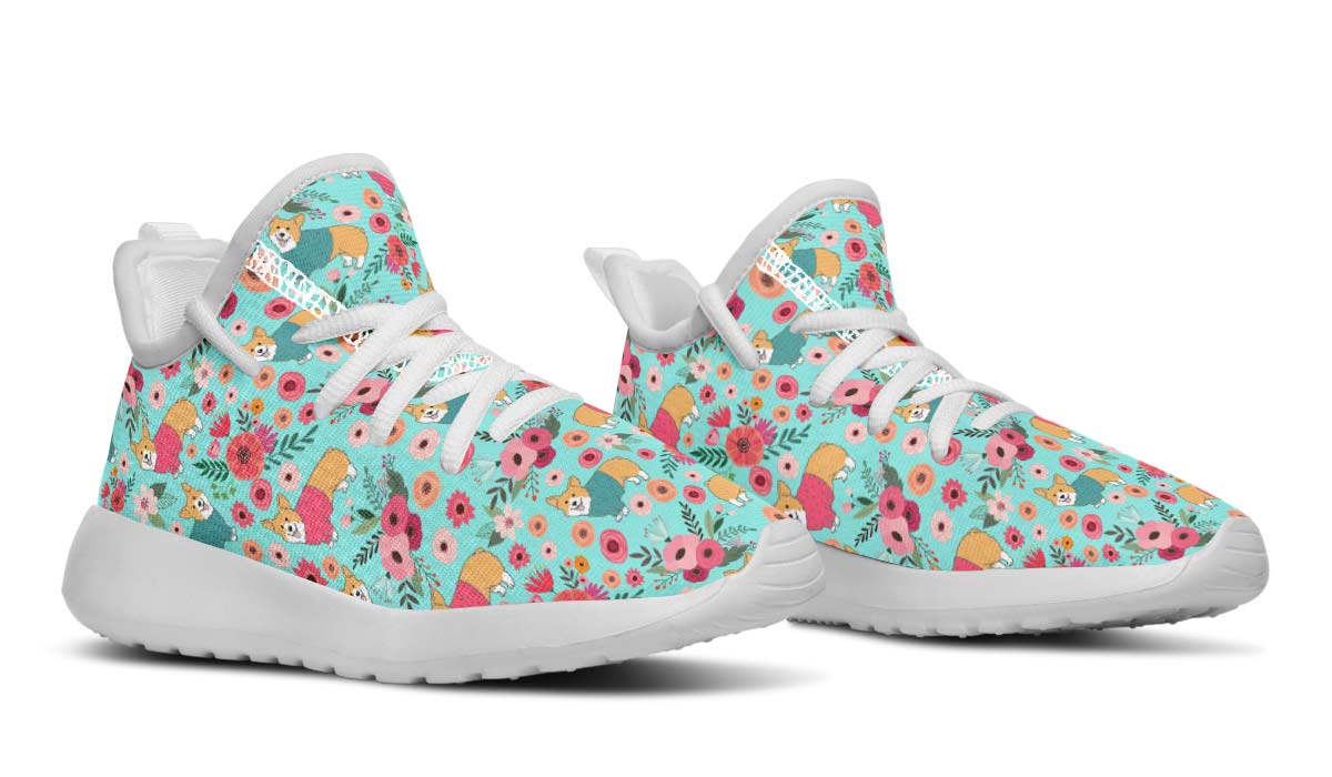 Corgi Flower Kids Sneakers