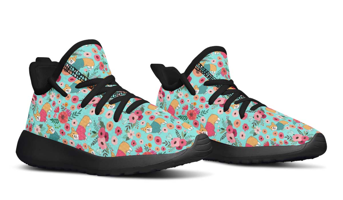 Corgi Flower Kids Sneakers