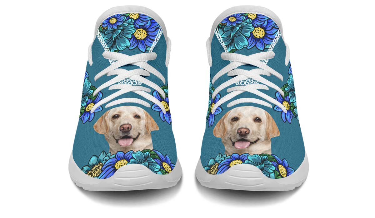 Custom Dog Portrait Dark Blue Kids Sneakers