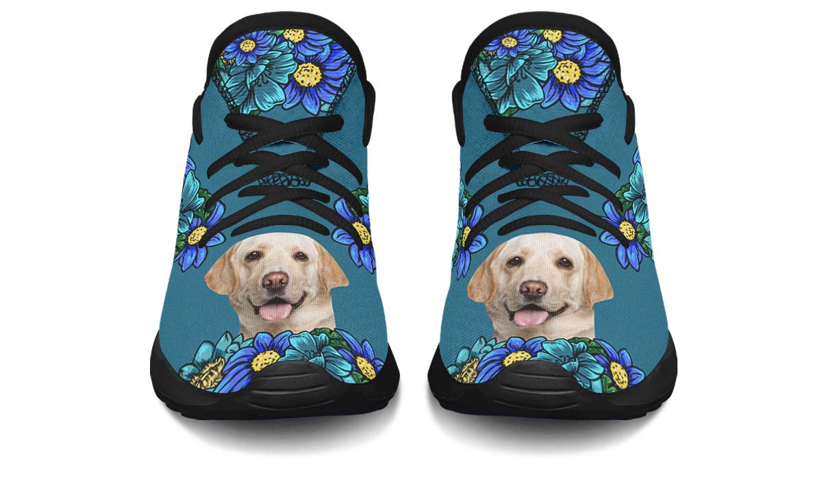 Custom Dog Portrait Dark Blue Kids Sneakers