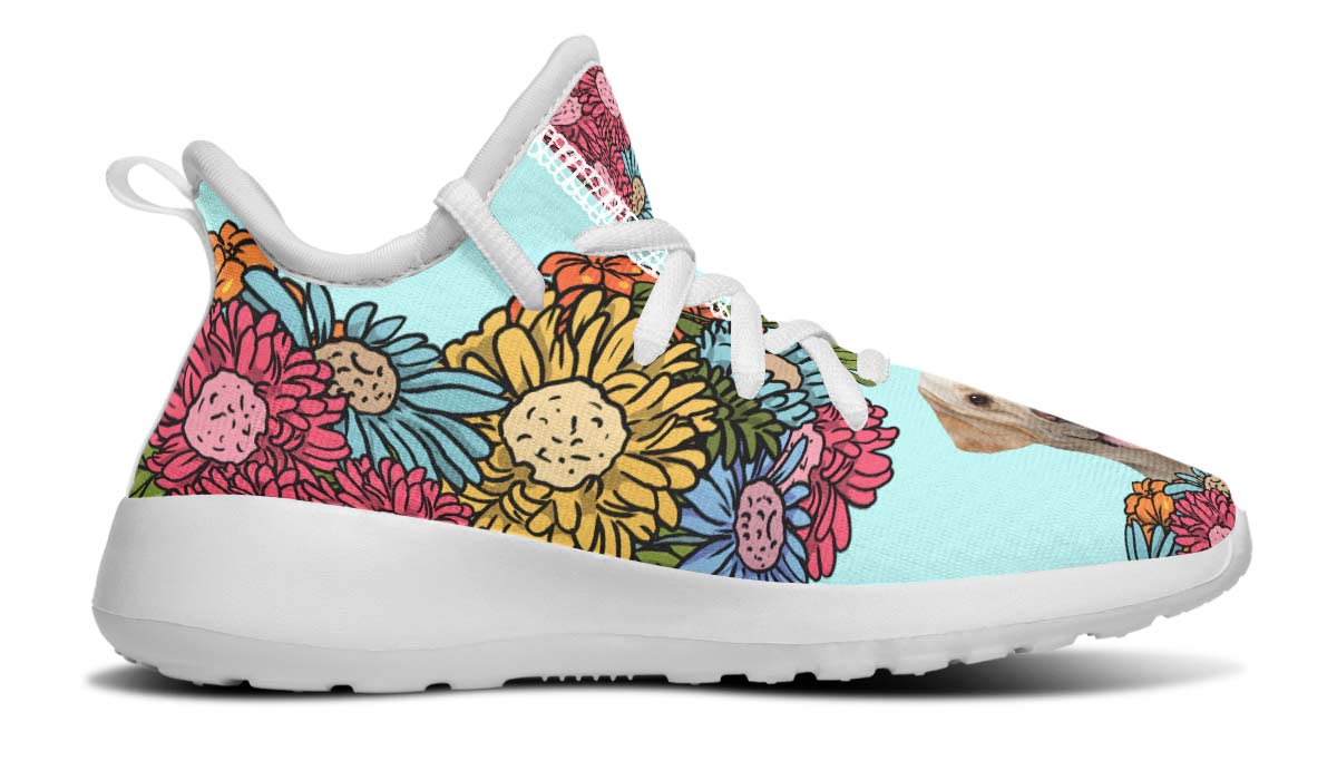 Custom Dog Portrait Light Blue Kids Sneakers