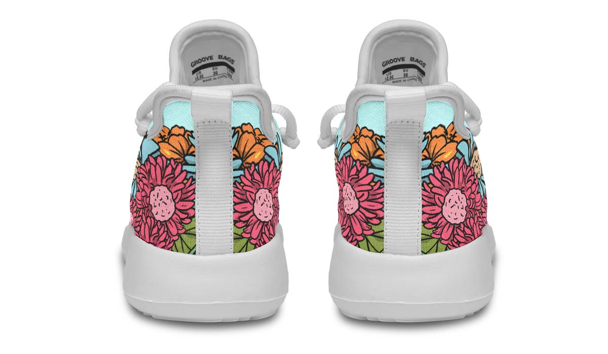 Custom Dog Portrait Light Blue Kids Sneakers