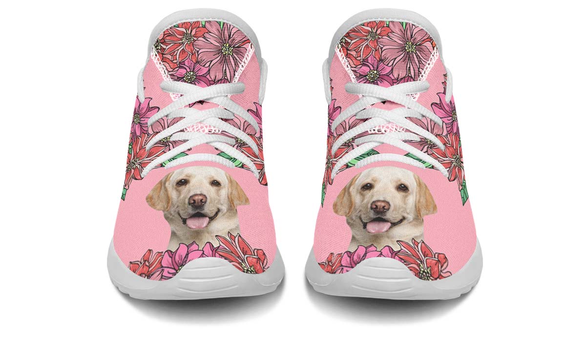 Custom Dog Portrait Pink Kids Sneakers