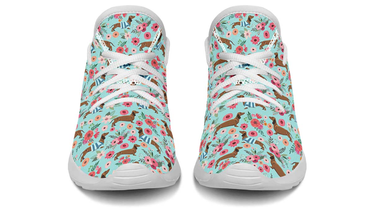 Dachshund Flower Kids Sneakers
