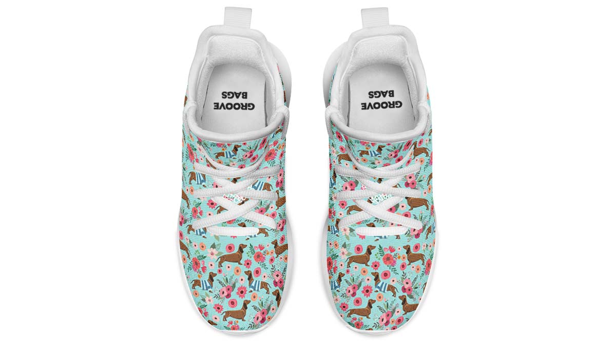 Dachshund Flower Kids Sneakers