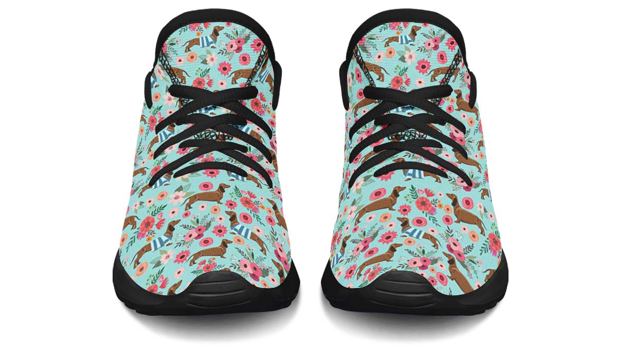 Dachshund Flower Kids Sneakers